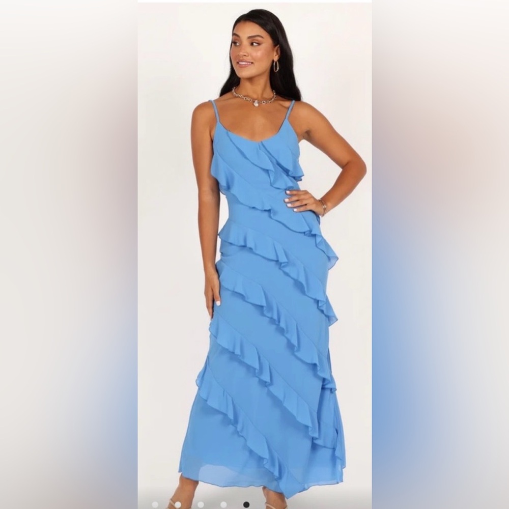 Petal & Pup Blue Layered Maxi Dress - Picture 2 of 3